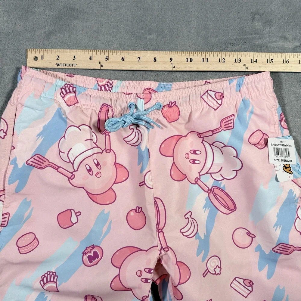 Nintendo Kirby Chef Pink Swim Trunks Board Shorts Mens Medium SHM5233KBYPP01